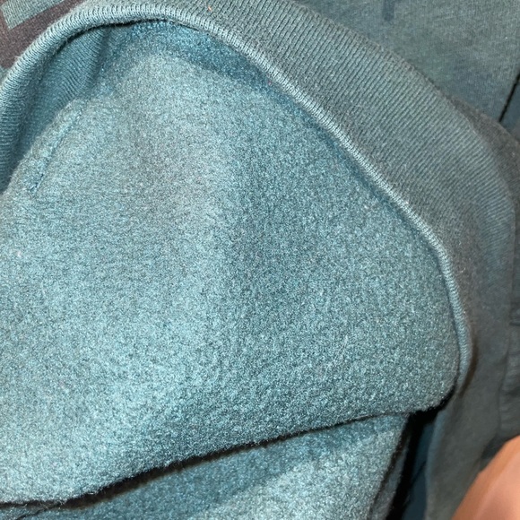 PINK Green Fleece Hoodie Size Medium - Picture 8 of 8